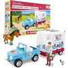 CRAZE Bibi e Tina Play Set Stazione Veterinaria Mobile Dr. Eichhorn Cavalli Giocattolo Veterinario Dottore Figure Martinshof Cavalli Ragazze Set Regalo Età 3+
