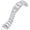 MiLTAT Super-O Boyer - Cinturino in acciaio inox 316L per serrature a V spazzolate per orologi "Orient Kamasu", 22 mm, argento, L