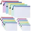 Carehabi Cartellina portadocumenti colorata A3 + A4 + A5, 15 pezzi impermeabile Document Case, sacchetto in rete con chiusura lampo, tasca con cerniera per documenti, cosmetici (3 misure)