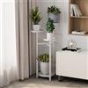Zstar Portavaso in metallo, a più piani, per piante, per angolo della stanza, soggiorno, balcone, terrazza, cortile, bianco, 80 cm