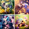 Doreenstar 4 Pezzi Animali Diamond Painting 15x15 CM, 5D DIY Pittura Diamante Animali Kit Completo per Bambini Adulti, Diamante Pittura Arte Decorazione per Casa, Pareti