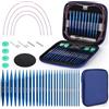 Coopay 13 Paia Ferri Circolari Intercambiabili da 3,0 a 10,0 mm, Ferri da Maglia in Alluminio, Punta dell'Ago Liscia, Ferri Circolari per Vestiti per Bambini, Maglioni, Sciarpe - Blu