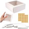PetGlimmer 20 Pezzi Piccola Scatole Cartone Regalo, Scatole con Finestra Trasparente, Scatola Per Biscotti In Carta Kraft Bianca per Ii Confezionamento di Caramelle, Cioccolato, Biscotti, Dolci, Torte, Ciambelle