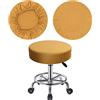 HuaLiSiJi Copri Sgabello Rotondo 30-40cm Colorato Elastico Senza Rughe Lavabile Antipolvere Morbido e Durevole, Adatto Anche per Sgabelli Quadrati (Z-Khaki,1)