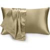 YLK Federa Seta Cuscino (50x75cm) Federe Cuscino Letto, 90% Seta,10% Cotone, Proteggere i Capelli, Proteggere la Pelle, Antiacaro e Ipoallergico, 1 articolo (Champagne)