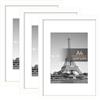 upsimples Cornice A4, Confezione da 3 Cornici portafoto Bianco, Formato 21x29,7 cm, Con Supporto Orientamento Orizzontale o Verticale, Cornici per Ppuzzle, Parete, Poster, Diploma Universitario