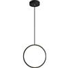 LFsem Lampadario sospensione a LED Anello rotondo Lampada a sospensione Moderna Semplice Plafoniera Nordica Cerchio in Metallo Lampada da soffitto Camera da letto (A-Nero)