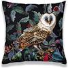 Obal Federa copricuscino ispirata a Obal William Morris, design originale, 45 x 45 cm, per divano letto, soggiorno, camera da letto (45 x 45 cm), motivo: gufo della foresta