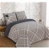 Vision - Parure copripiumino reversibile - William - Copripiumino 260 x 240 cm con 2 federe assortite 65 x 65 cm - 100% cotone