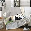 Loussiesd Coperta in Pile Sherpa Con Motivo Panda - Ultra Morbida per Divano e Letto - Decorazione in Stile Cartone Animato - Design Con Orso Gigante - Coperta Pelosa