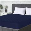 Utopia Bedding Trapuntato Coprimaterasso - Topper Elastico Aderente, Gonna Extra Profonda fino a 30 CM con Motivo a Diamante (90x200 cm, Blu Marino)