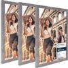 CABBEL confezione da tre (3 pezzi) cornici 30x40 cm in legno MDF Grigio (Calcestruzzo) con plexiglass infrangibile/Moderno