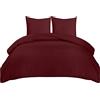 Utopia Bedding Copripiumino Matrimoniale 240x220 - Microfibra Copripiumino 240x220cm + Federe 65x65cm - Bordeaux