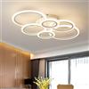 Narwhal Plafoniera LED Soffitto Dimmerabile Anello Design Moderna Lampadari, Lampade a Sospensione e Plafoniere Bianco per Soggiorno Camera da letto Cucina Commerciali Lampadario con Telecomando