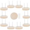 FREEBLOSS 10pcs doppio acciaio Crochet Doll Stand - Display feltro bambole & accessori con base in legno