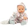 Götz 2318048 Maxy Aquini bambola da bagno ragazzo fortunato - bambola da 42 cm - senza capelli, occhi marroni che dormono - set da 8 pezzi - bambola per bambina