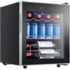 Kalamera Mini Frigorifero per Bevande (Casa/Ufficio) - 40 Litri, Raffreddamento 3-18°C, Struttura in acciaio inossidabile con porta in vetro nero, Facile da Pulire, KRC-40GE