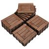 Yaheetech Piastrelle Esterno 30x30 cm Legno Pavimento Giardino ad Incastro 2,43 m² 27 Pezzi per Balcone Terrazza Patio Tagliabile Marrone Scuro a Quadri