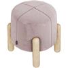 Selsey Levine - Sgabello rotondo con piedini in legno, 30 x 30 cm, colore: rosa
