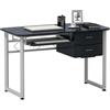 HJH Office scrivania WORKFLOW 120x60 cm Scrivania con cassetto per tastiera e ripiano, grafite/bianco, 673622
