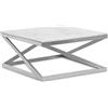 Menzzo Paliano Tavolo, Marmo, Argento, L86 x P86 x H43 cm