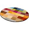 Kleine Wolke 8821148528 Cubetto Tappetino da Bagno poliacrilico, Multicolore, 90 x 90 x 3 cm