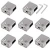AUTOUTLET 8 Pezzi Morsetti Quadrati Regolabili per Vetro 9/10 mm,Supporto per Vetro in Acciaio Inox con Cacciavite,Adatto per Ringhiera e Corrimano della Scala