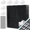 LINLAN 8 Pezzi 30 x 30 cm Divisore per Acquario, Vassoio Inferiore Filtro, Pannello a Griglia per Filtrazione Fai-da-Te e Protezione Fondo nell'Aquascaping (Nero con Staffa di Copertura Dell'acquario)