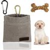 vsshe Borsa Addestramento Cane, Borsa Porta Snack per Animali Domestici, Porta Snack Cane, Sacchetto per Cani a Mani libere con moschettone, per addestramento di Cani (Grigio)