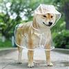 KoKoBin Cappottino catarifrangente per Cani Gatto con cappuccio, Regolabile PVC trasparente poncho impermeabile ultraleggero, Per cani di piccola taglia（bianca, S）