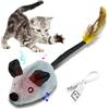 OneNine Giocattolo elettrico per gatti, topolino per gatti, giocattolo elettrico con coda di piume, Cat Toys, giocattolo gatto con cavo USB per beccuccio e contro la noia