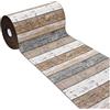 emmevi Tappeto Cucina Parquet Legno Listelli Shabby Chic Passatoia Antiscivolo Lavabile 52x190 Cm Tortora