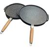 Generico Padella Tonda Double Face Liscia/Grigliata con Manico Estraibile (Diametro 28 cm) artigianale Made In Italy no induzione
