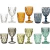 KEDEA Bicchieri Acqua Colorati in Vetro, Calici Vino Colorati in Vetro, Lavabili in lavastoviglie, Tumbler Acqua Colorati e Calici Vino Colorati Mix 6 COLORAZIONI.… (GRAND PAVE')