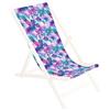 Ferocity Tela di ricambio per sedia a sdraio 131x44 cm, per giardino, terrazza e piscina intercambiabile in tessuto 100% poliestere per sedia a sdraio pieghevole in legno, motivo Palme magenta-turchesi [119]