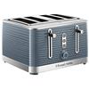Russell Hobbs Inspire - Tostapane a 4 fette con scanalature extra large, funzione di sollevamento elevata, 6 livelli dorati, funzione congelata/cancellazione/riscaldamento con illuminazione LED blu,