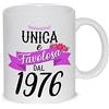thedifferent Tazza Colazione Latte thè Mug Relax con grafica - Unica e favolosa dal 1976 anno di nascita - idea regalo Compleanno Natale Mamma Amica Sorella Nonna Zia