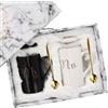 Focenat Mr und Mrs - Set di 2 tazze da caffè in ceramica con cucchiaio, regalo per matrimonio, fidanzamento, San Valentino, anniversario, Natale, bianco e nero