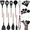 Arquiel Utensili Da Cucina Silicone, 22 Pezzi Set Mestoli Cucina, Set Di Spatole Per La Resistenza Al Calore, Set Utensili Cucina Per Padella Antiaderente (Nero)