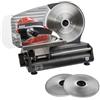 ELMA Affettatrice Elettrica Premium con 2 Lame | Ø220mm | 150 W, 31 x 25 x 41 cm | Lame Rimovibili in acciaio inossidabile | Adatto per uso Domestico non professionale