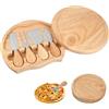 Vesaneae Set di 4 Coltelli da Formaggio in Acciaio Inox, Tagliere per Formaggi in Legno, Coltelli per Formaggio, Spatola da Formaggio, Taglio del Formaggio, Ideale per Regalo, Amici, Famiglia
