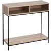 LOLAhome Lola Home Console ausiliare in Metallo Nero Moderno per l'ingresso Factory, Legno, 80x75x30 cm