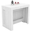 VE.CA.s.r.l. VE.CA - Tavolo Consolle Allungabile Karen - Con Porta Allunghe in Legno - Dimensioni: 90x51,5x77 a 300 cm - Colore: Bianco Frassinato - Arredo cucina, casa, design - Made in Italy
