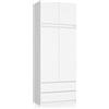Home Collective Armadio bianco, armadio con 2 ante e 2 cassetti, larghezza 90 cm con estensione a 234 cm, armadio, camera da letto, soggiorno