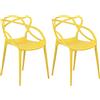 Totò Piccinni Sedie INFINITY in Polipropilene Moderne Design Impilabile (Giallo Senape, 2)