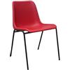 SEDIAOFFICE - Sedie Ufficio Senza Ruote, Sedia Scrivania Ergonomica, per Studio, Sala D'Attesa, Sala Riunioni e Conferenze, Comoda Sedia Ufficio Economica Impilabile Salvaspazio (Rossa)