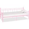 TREISL Divano Letto in Metallo 90x200 cm Rosa Letto Singolo Strutture Letto Divano Singolo Divano Da Giorno Multifunzionale Divano Letto Salvaspazio Struttura in Metall