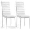 Bealife Set di 2 sedie da pranzo, set da 2 sedie da pranzo, per cucina, sala da pranzo, in ecopelle con schienale alto, moderno (pelle PU bianca, set da 2)