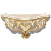 LIGUORO SHOP Mensola In Stile Barocco Veneziano Console Finto Vintage Shabby Chic cm 38,5 x 20 x 15,5 (Bianco/Oro)