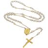 Supcare Rosario Uomo Donna, Collana Perle Con Crocifisso Ciondolo, Oro Preghiera Medaglia Vergine Maria, Croce Con Gesù